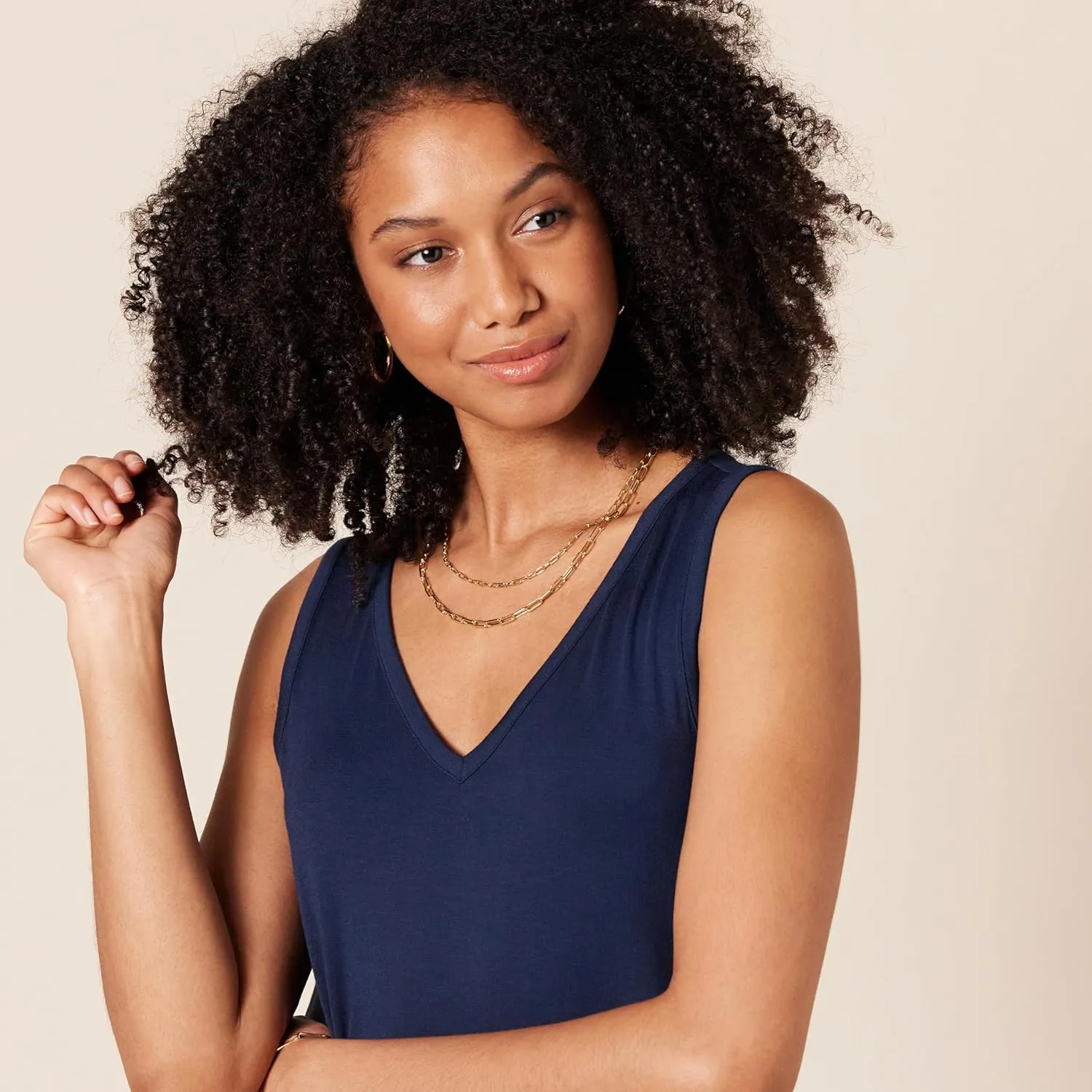 Amazon Essentials Women's Jersey V-Neck Tank Maxi Length Dress