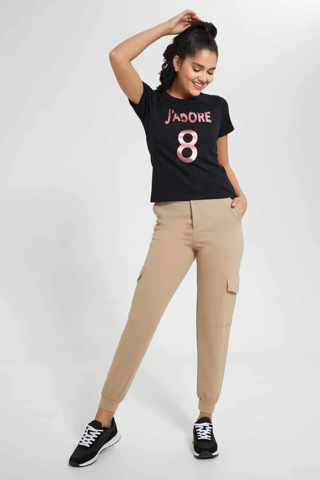 Black J'adore Print T-Shirt