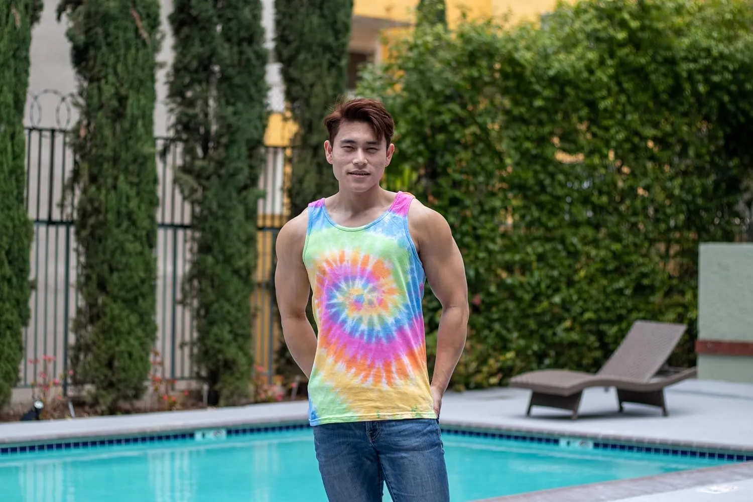 Colortone Unisex Tie Dye Tank Top - Beach Tank Tops for Women and Men - Sleeveless Summer Tops - Mens and Womens Beach Wear