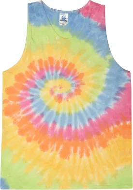 Colortone Unisex Tie Dye Tank Top - Beach Tank Tops for Women and Men - Sleeveless Summer Tops - Mens and Womens Beach Wear