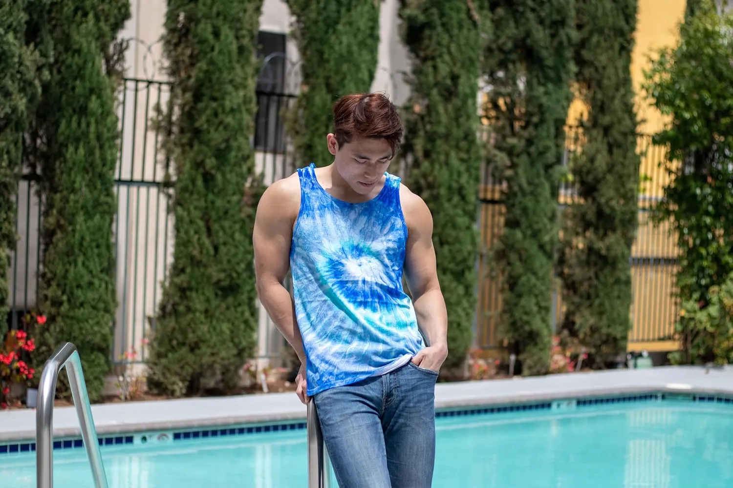 Colortone Unisex Tie Dye Tank Top - Beach Tank Tops for Women and Men - Sleeveless Summer Tops - Mens and Womens Beach Wear