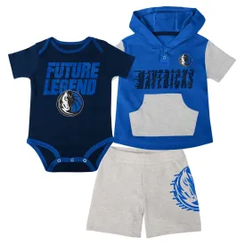 DALLAS MAVERICKS NIKE OUTERSTUFF INFANT 3-PIECE HOODIE AND SHORTS SET