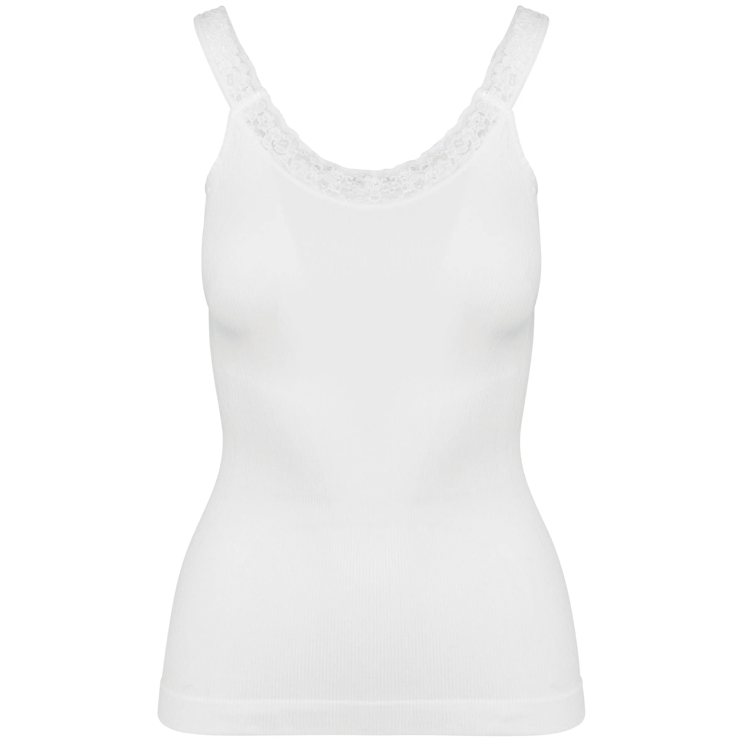 Eco-friendly Seamless Tank Top With Lace - K3043