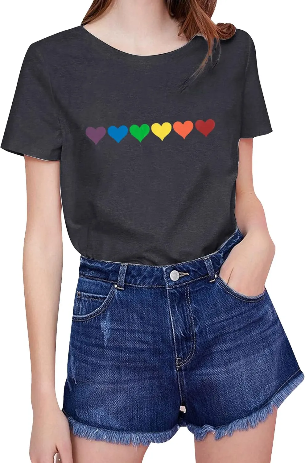 Gay Pride Shirts Women Rainbow Graphic Tee Love Wins T Shirt LGBT Equality Shirts Casual Summer Short Sleeve Tops