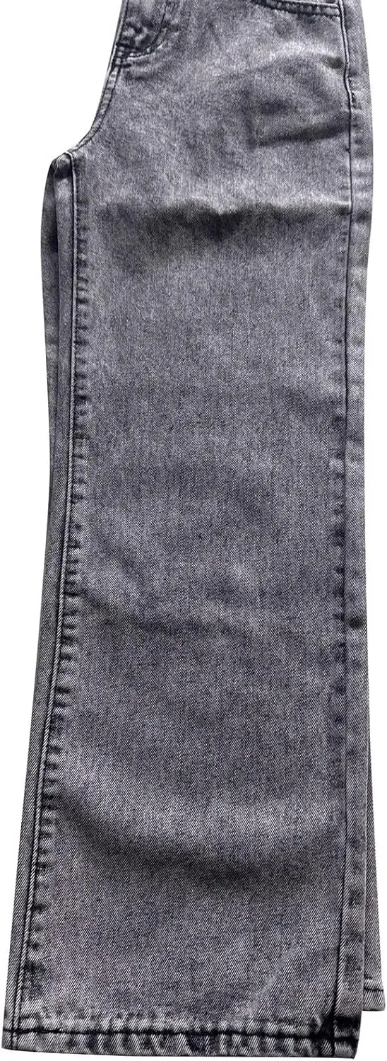 Girls Bow Jeans, Embroidered Cute Bow Baggy Y2k Barrel Jeans Low Rise Wide Leg Boyfriend Denim Pants for Women