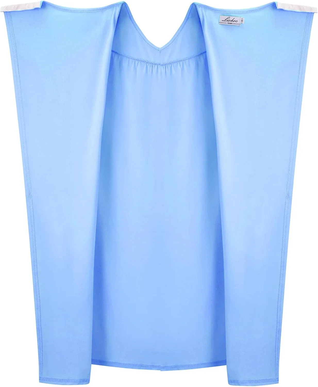Hospital Gowns for Women Open Back Tear Away Snap Post shoulder Dress Short Sleeve Soft Adaptive Clothing with Pockets