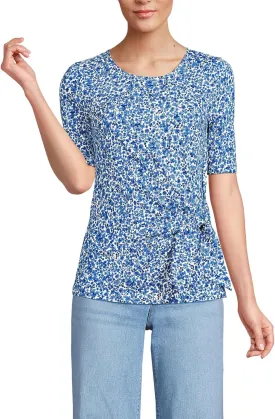 Lands' End Women's Lightweight Jersey Tie Front Top