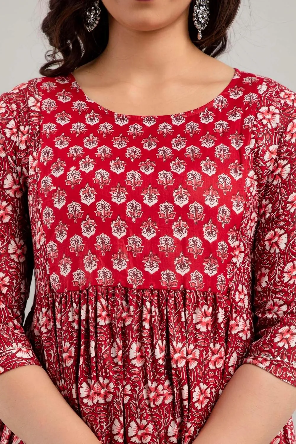 MAGHMAWomen's Maternity Dress Kurti for Pregnancy Women with Breastfeeding Dress with Floral Maternity