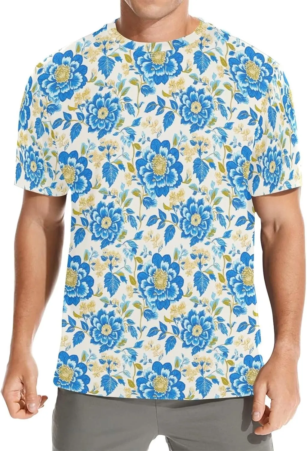Men's Crew Neck T-Shirts Funny Summer Short Sleeve Casual Tee Shirt for Sports Volleyball Basketball Size S-3XL