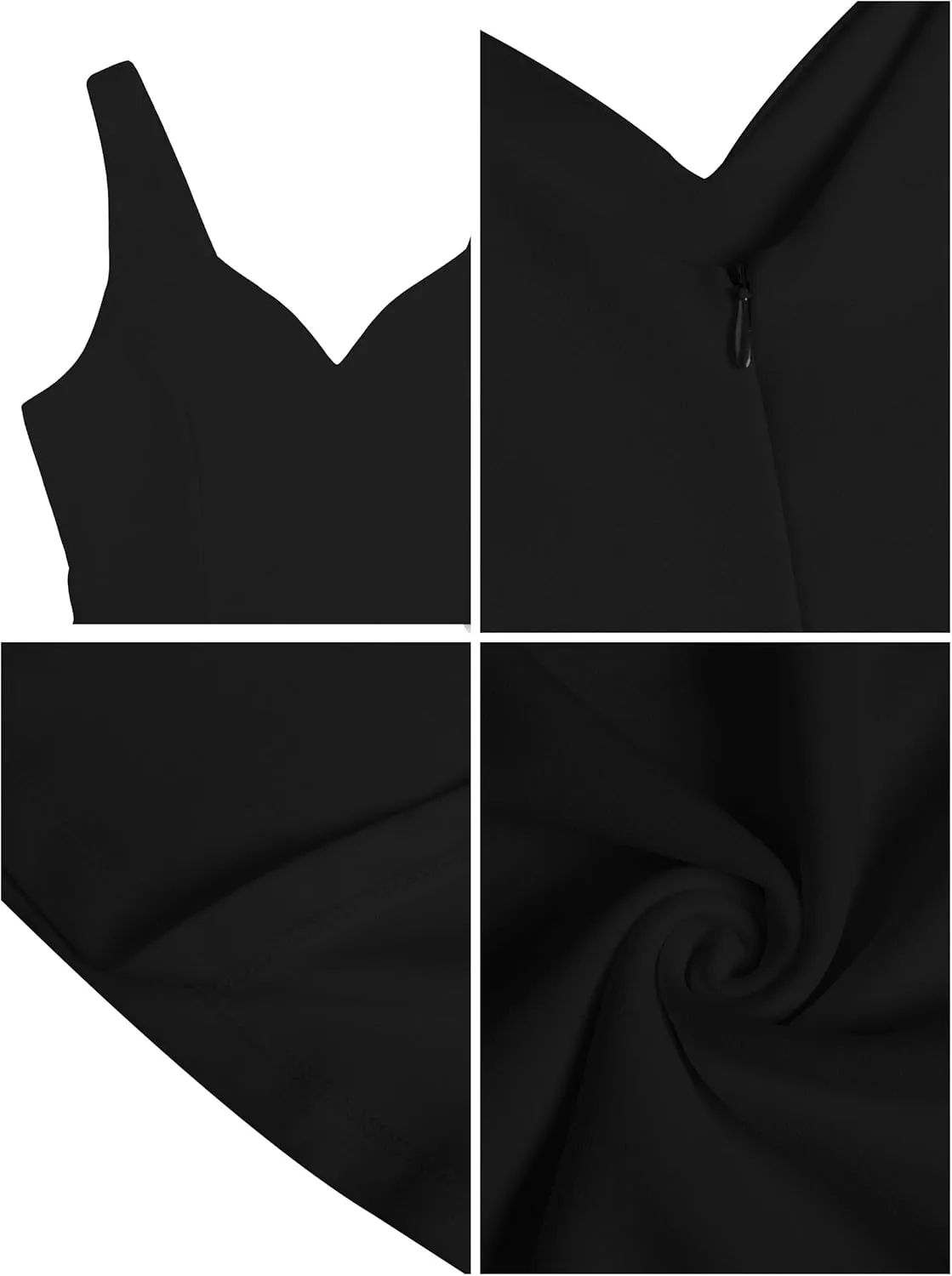 Missufe Women's Sleeveless Sweetheart Fit and Flared A-Line Swing Party Cocktail Mini Tank Dress