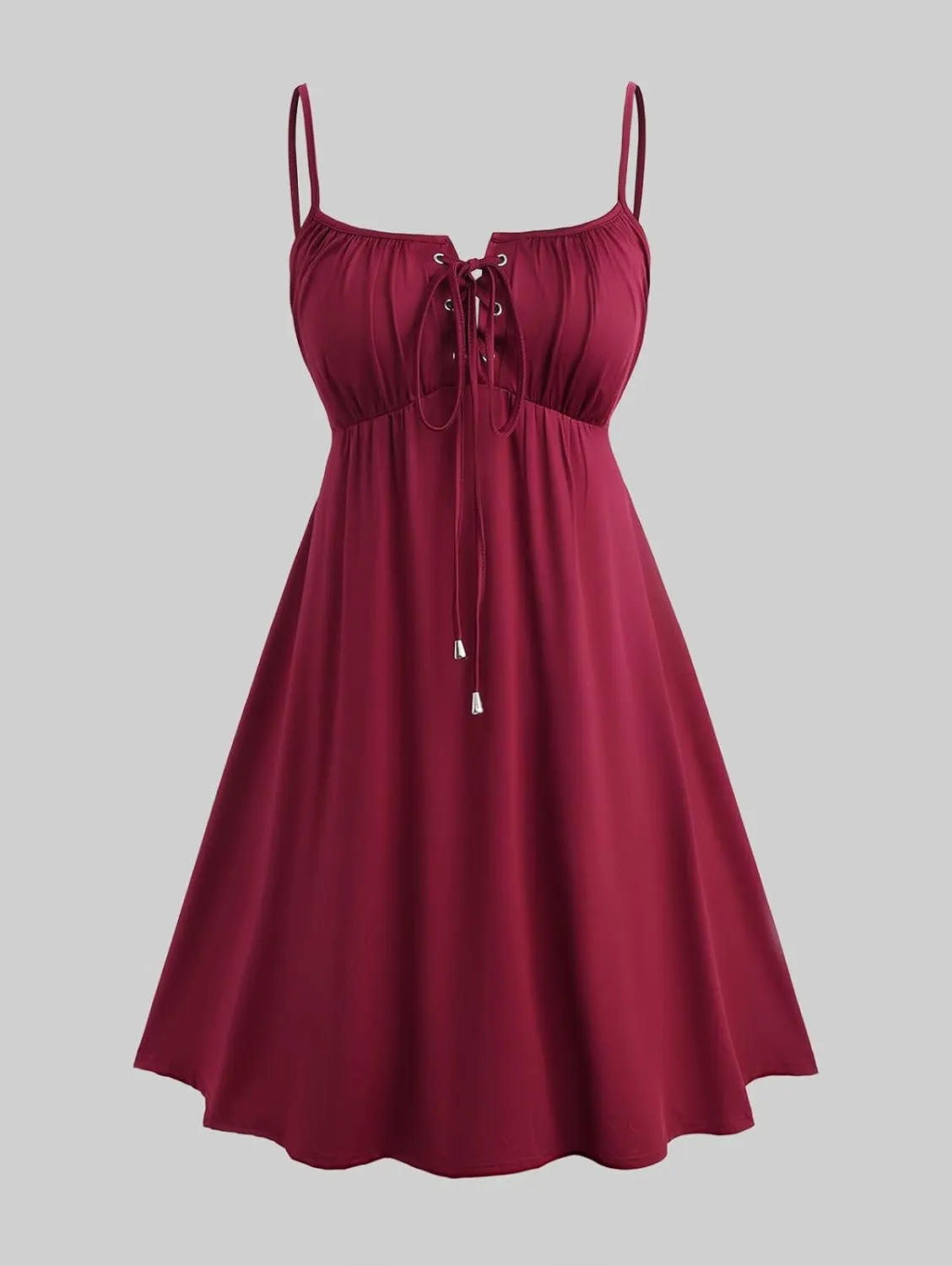 ROSE GAL Rosegal Plus Size Women Sundress Set Flutter Sleeves Floral Dress and Lace-up Cami Dress
