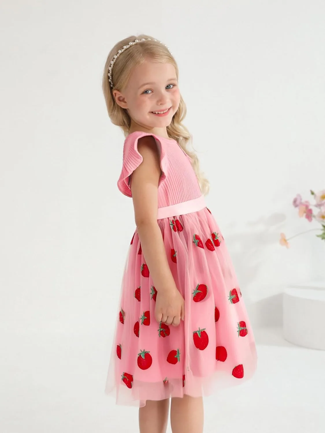 Sinhoon Toddler Girl Tulle Dress Summer Ruffle Sleeveless Baby Girl Fashion Casual Dresses 1-6Y