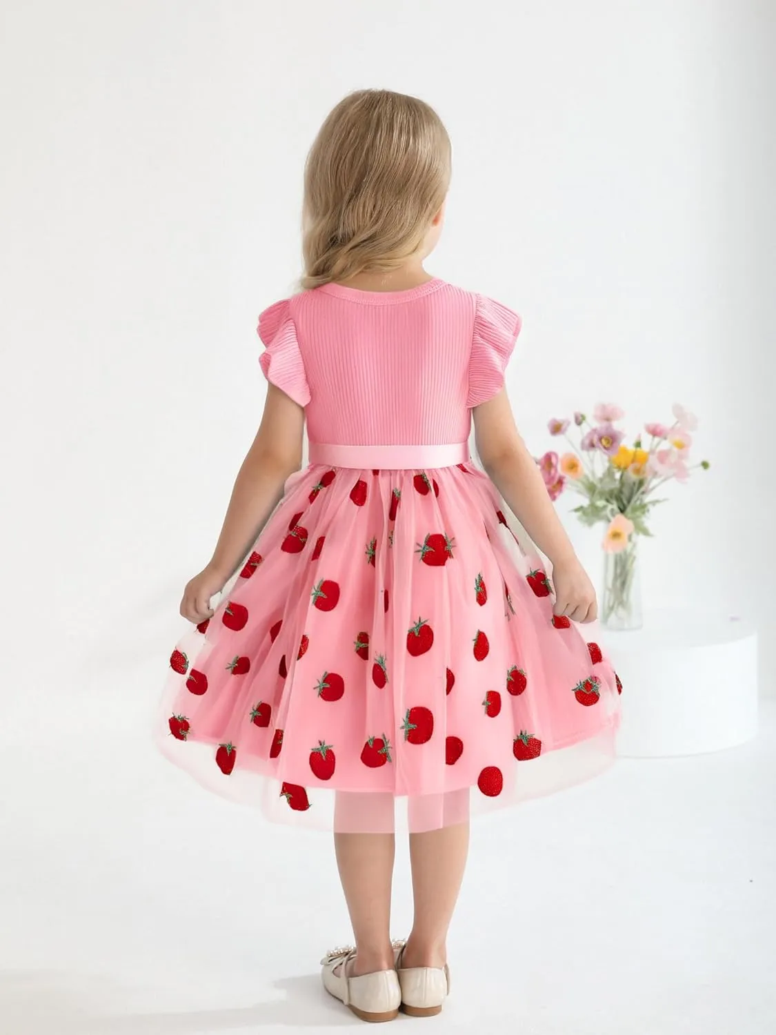 Sinhoon Toddler Girl Tulle Dress Summer Ruffle Sleeveless Baby Girl Fashion Casual Dresses 1-6Y