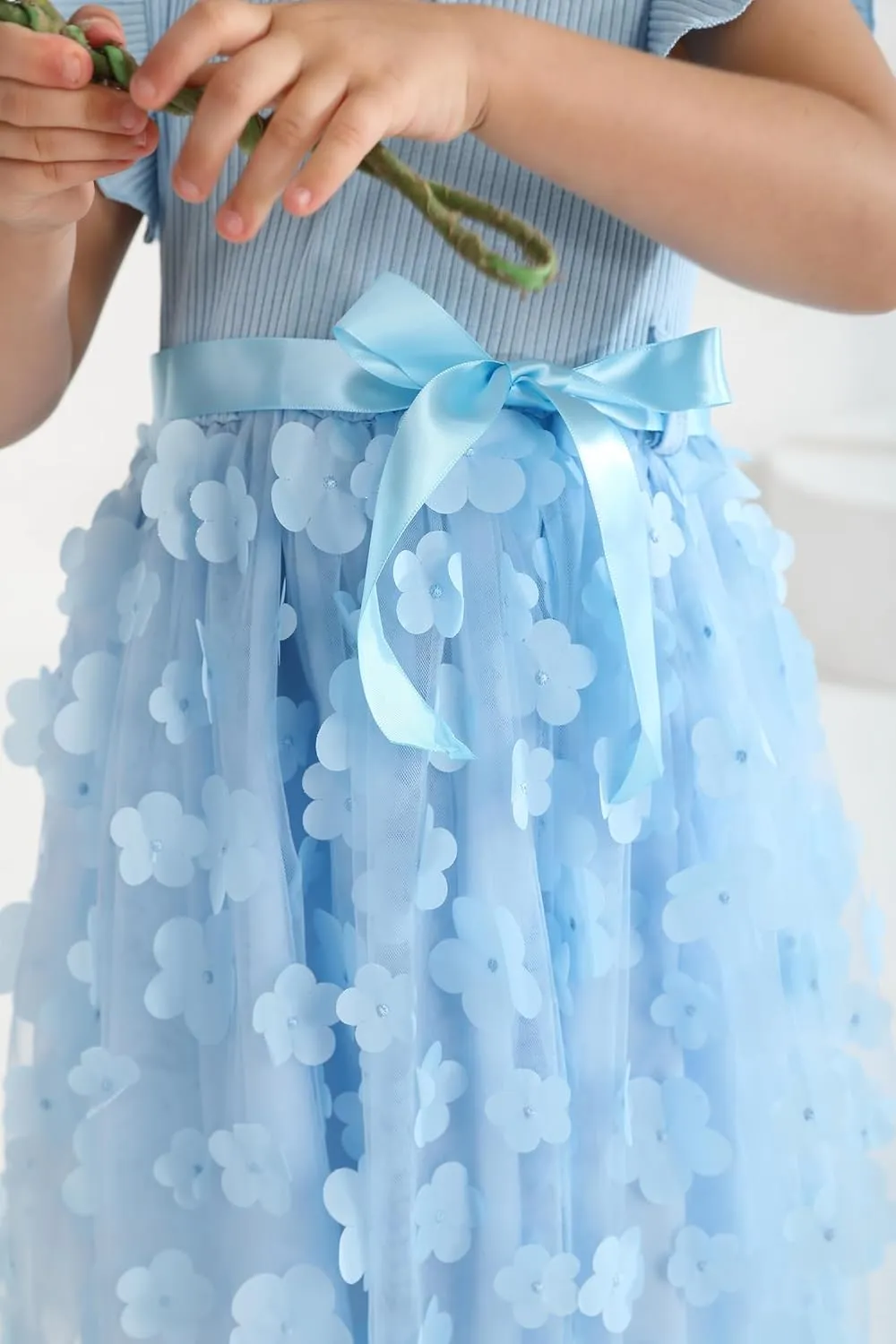 Sinhoon Toddler Girl Tulle Dress Summer Ruffle Sleeveless Baby Girl Fashion Casual Dresses 1-6Y