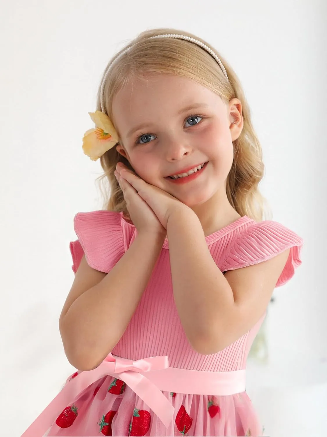 Sinhoon Toddler Girl Tulle Dress Summer Ruffle Sleeveless Baby Girl Fashion Casual Dresses 1-6Y