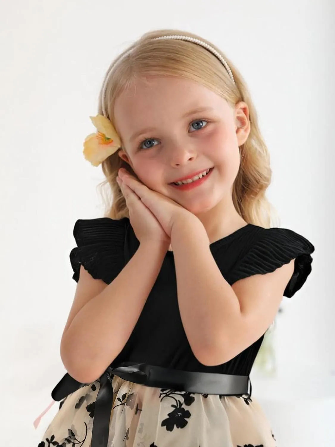 Sinhoon Toddler Girl Tulle Dress Summer Ruffle Sleeveless Baby Girl Fashion Casual Dresses 1-6Y