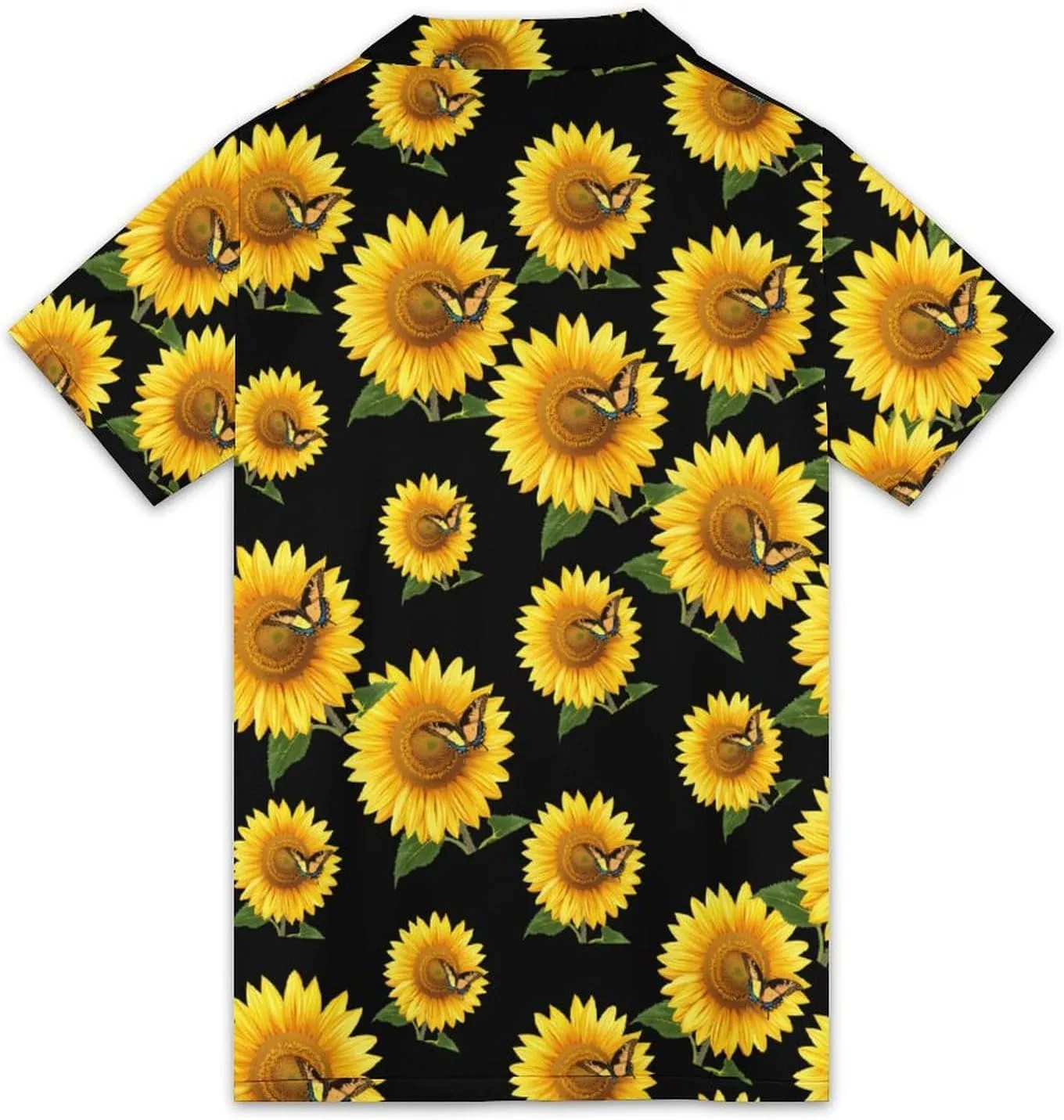 Sunflower Butterfly Mens Polo Shirts Short Sleeve Mesh Gym T-Shirt Summer Tee Top