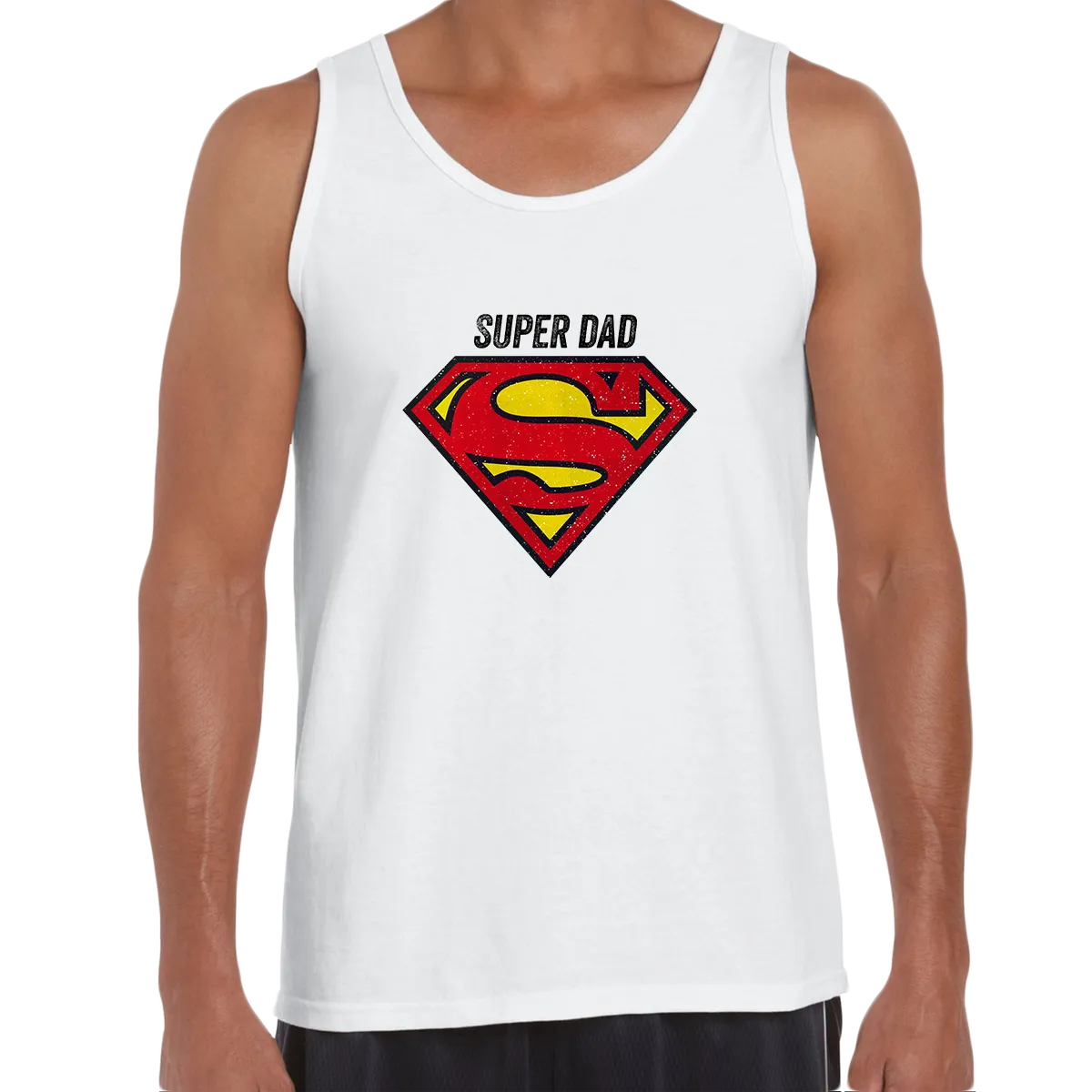 Super Dad Retro Superman DC Comix Action Hero Unisex Tank Top