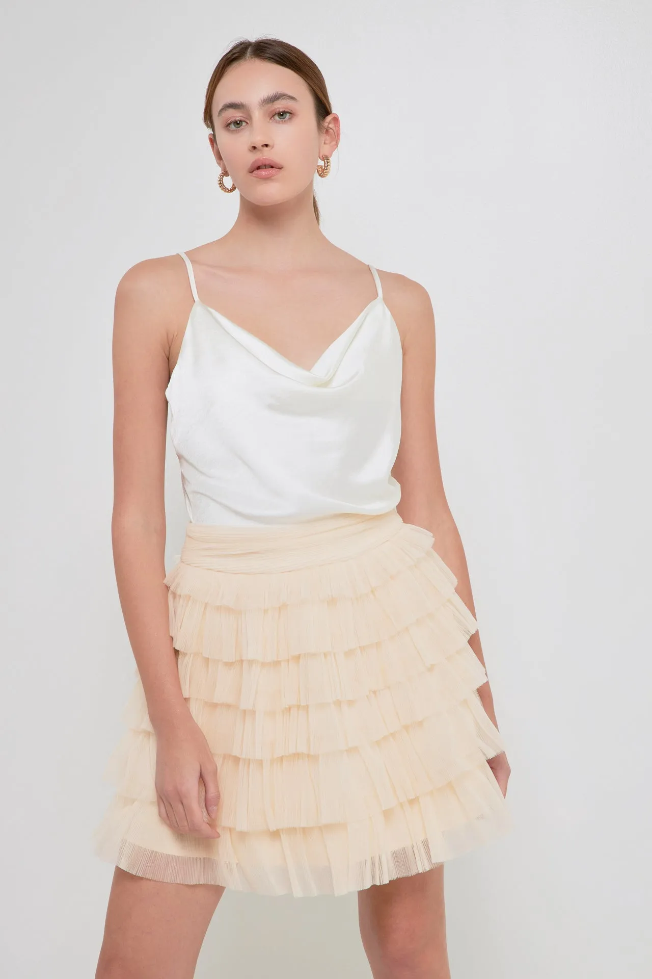 Tiered Tulle Mini Skirt