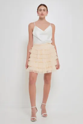 Tiered Tulle Mini Skirt