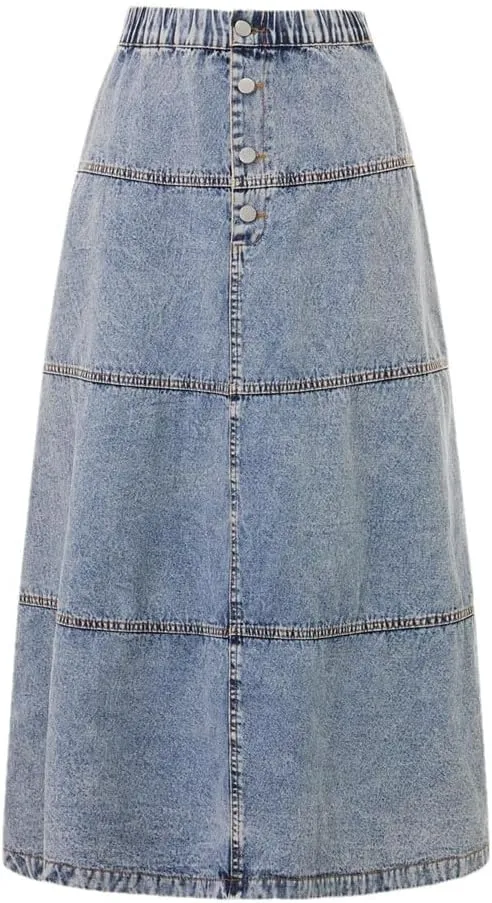 Women S High Waisted Distressed Denim Mini Skirt with Frayed Hem and Button Closure for Casual Summer Style