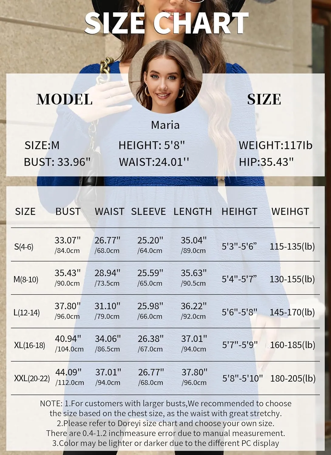 Womens Babydoll Dresses Square Neck Long Sleeve Knee Length Flowy Swing Shirring Mini Dresses Fall Dress