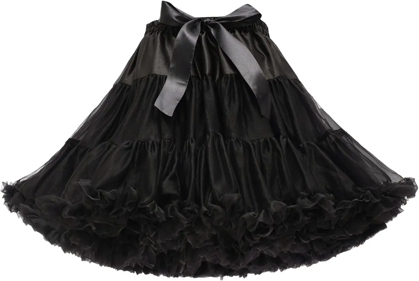Women's Girls Elastic Waist Multi-Layer Tulle Tutu Short Skirt Petticoat