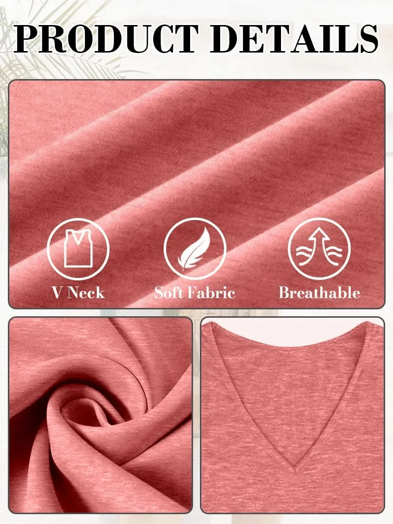 Women's Summer Tank Top, Casual and Trendy Sleeveless Outfit Loose Fit Clothes V Neck Shirt for 2025 Beach Vacation