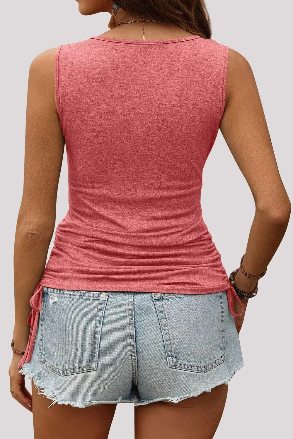 Women's Summer Tank Top, Casual and Trendy Sleeveless Outfit Loose Fit Clothes V Neck Shirt for 2025 Beach Vacation